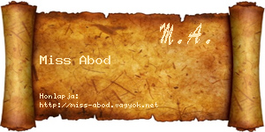 Miss Abod névjegykártya